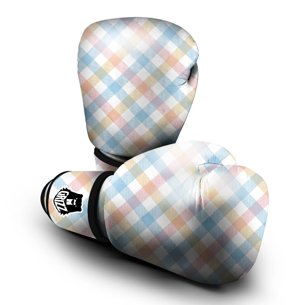 Tartan Colorful Print Pattern Boxing Gloves-grizzshop