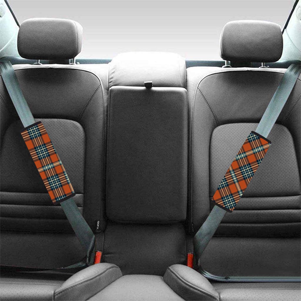 Tartan Orange Plaid Seat Belt Cover-grizzshop