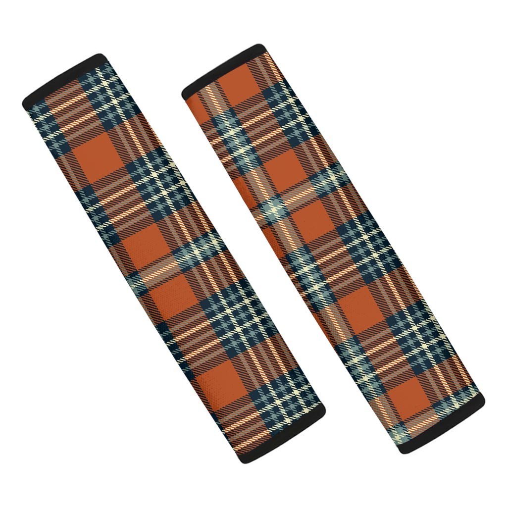 Tartan Orange Plaid Seat Belt Cover-grizzshop