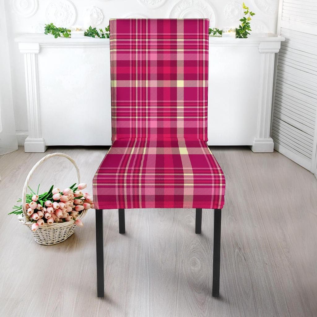 Tartan Pink Plaid Chair Cover-grizzshop
