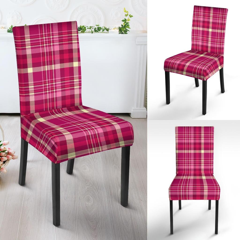 Tartan Pink Plaid Chair Cover-grizzshop