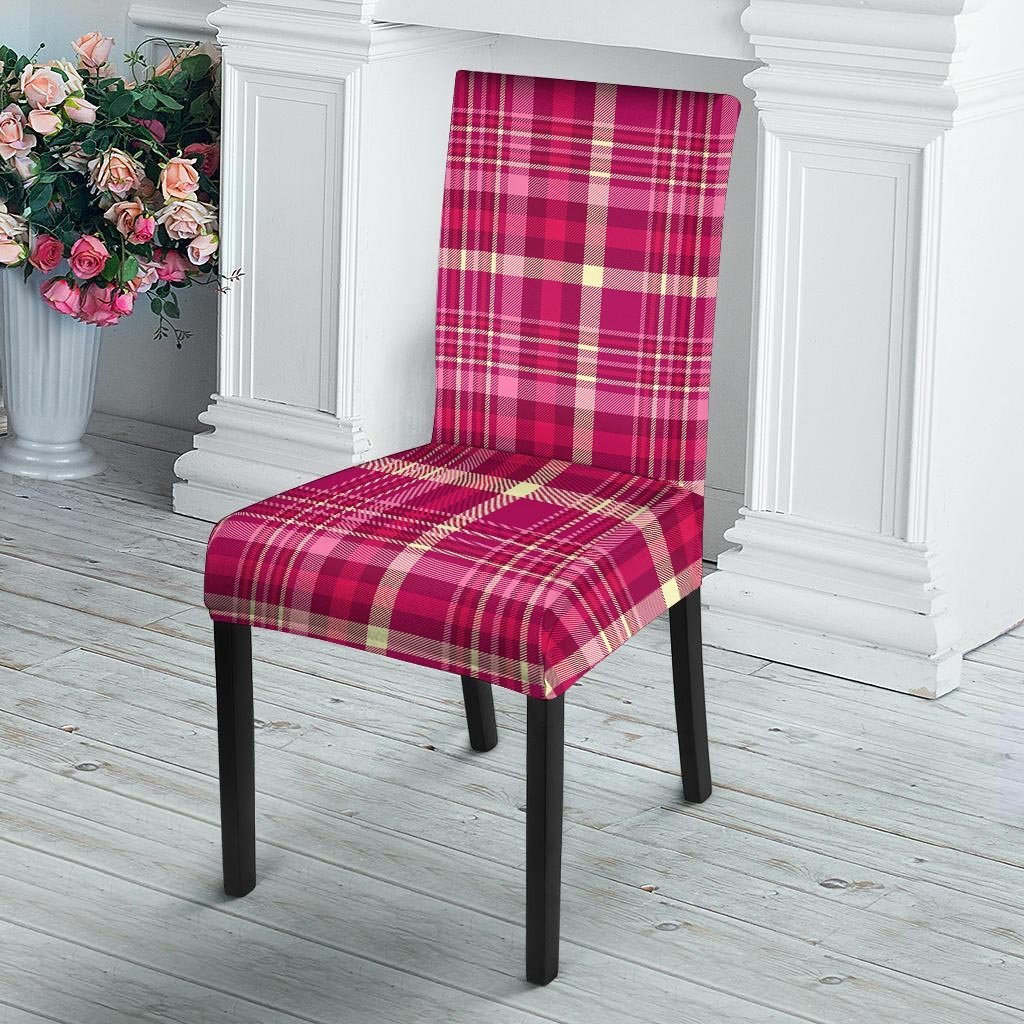 Tartan Pink Plaid Chair Cover-grizzshop
