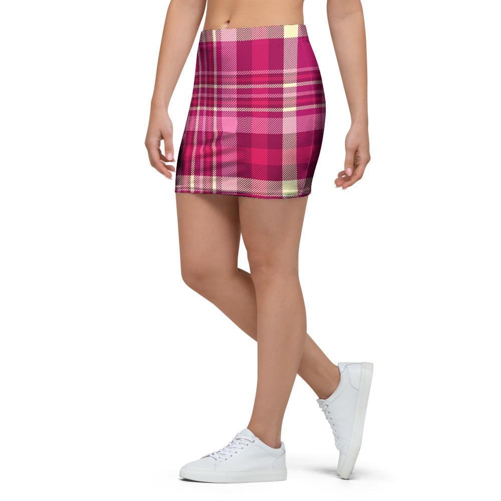 Tartan Pink Plaid Mini Skirt-grizzshop