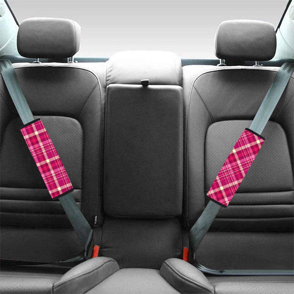 Tartan Pink Plaid Seat Belt Cover-grizzshop