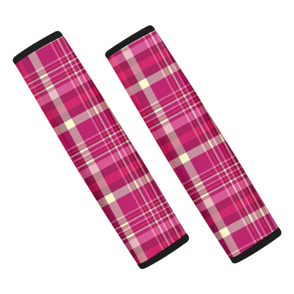 Tartan Pink Plaid Seat Belt Cover-grizzshop