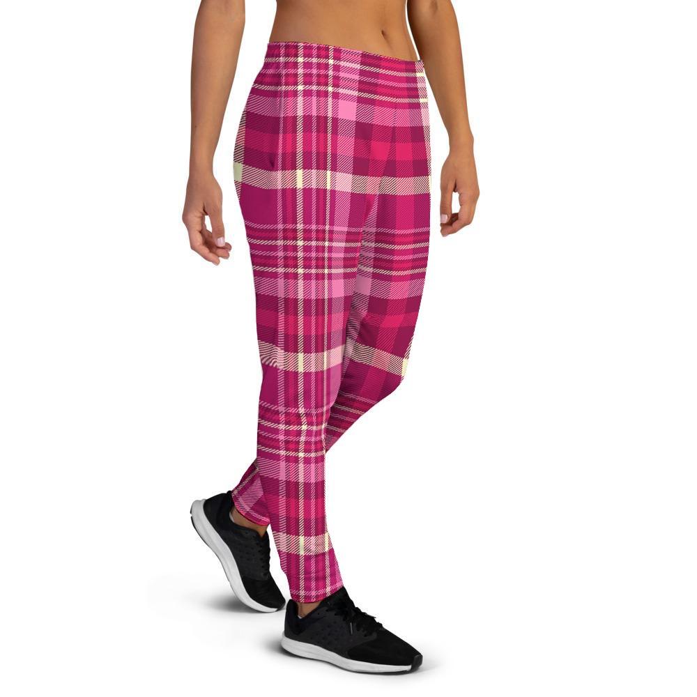 Tartan Pink Plaid Women's Joggers-grizzshop