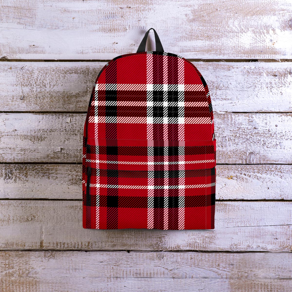 Tartan Plaid Print Backpack-grizzshop