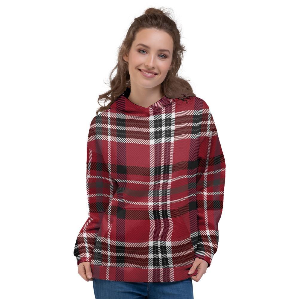 Tartan Plaid Print Women's Hoodie-grizzshop