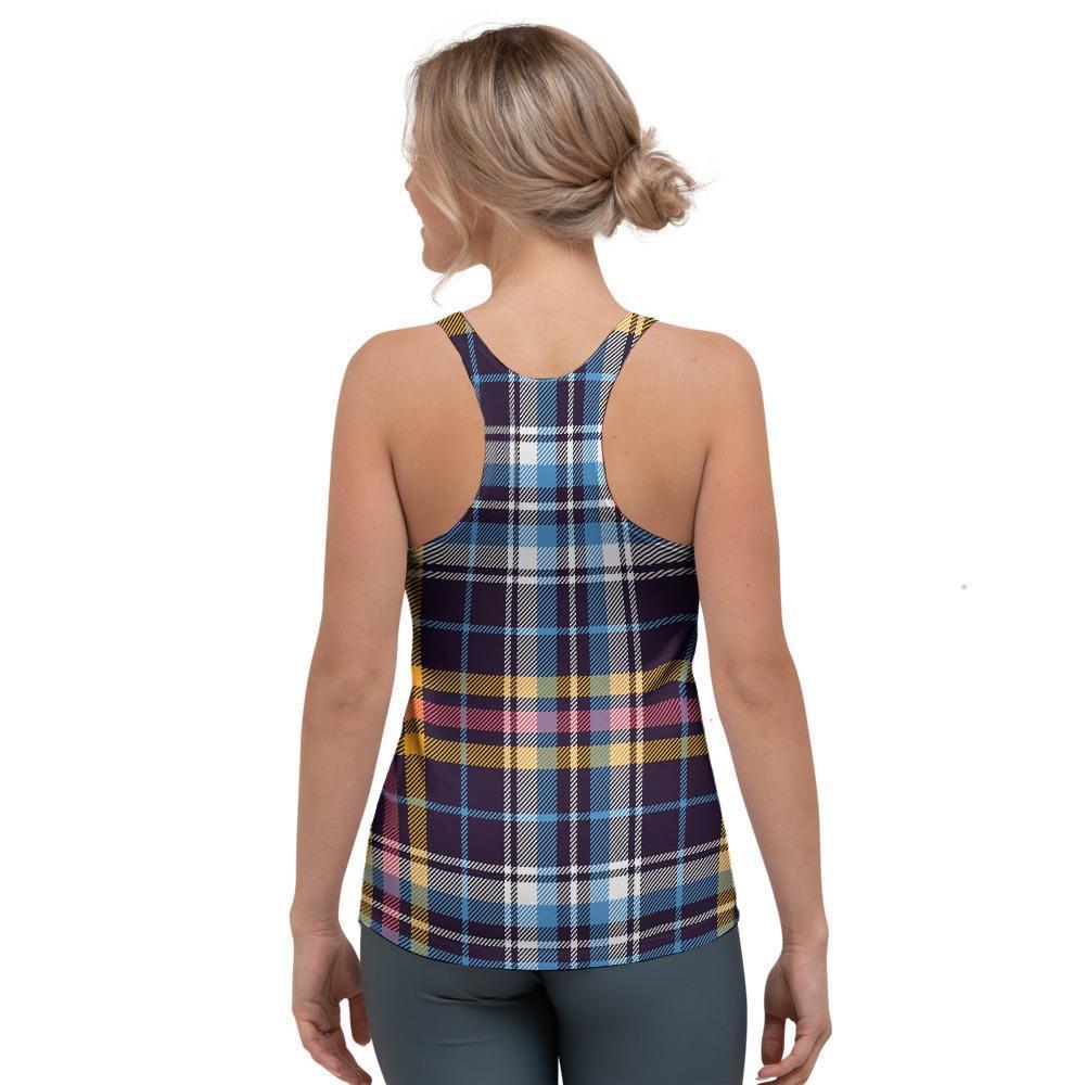 Tartan Plaid Women's Racerback Tank Top-grizzshop