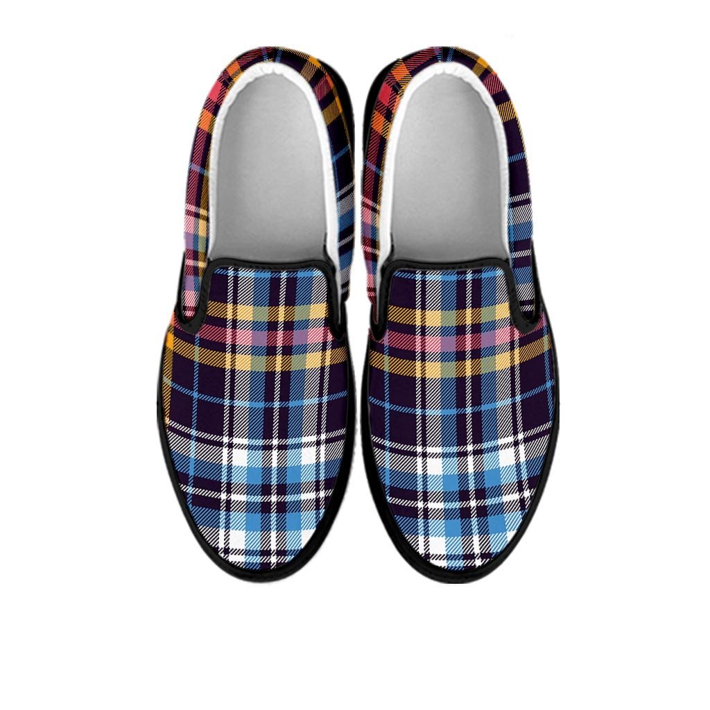 Tartan Plaid Women's Slip On Sneakers-grizzshop