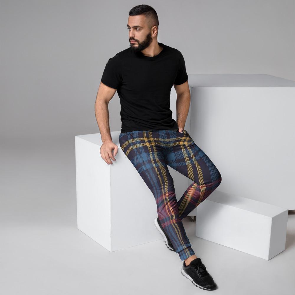 Tartan Print Men's Joggers-grizzshop