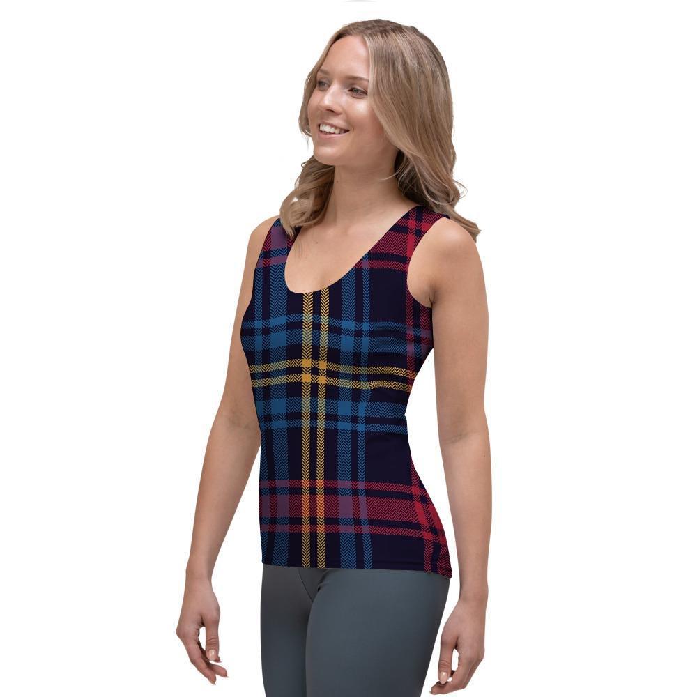 Tartan Print Women's Tank Top-grizzshop