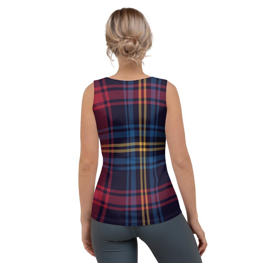 Tartan Print Women's Tank Top-grizzshop