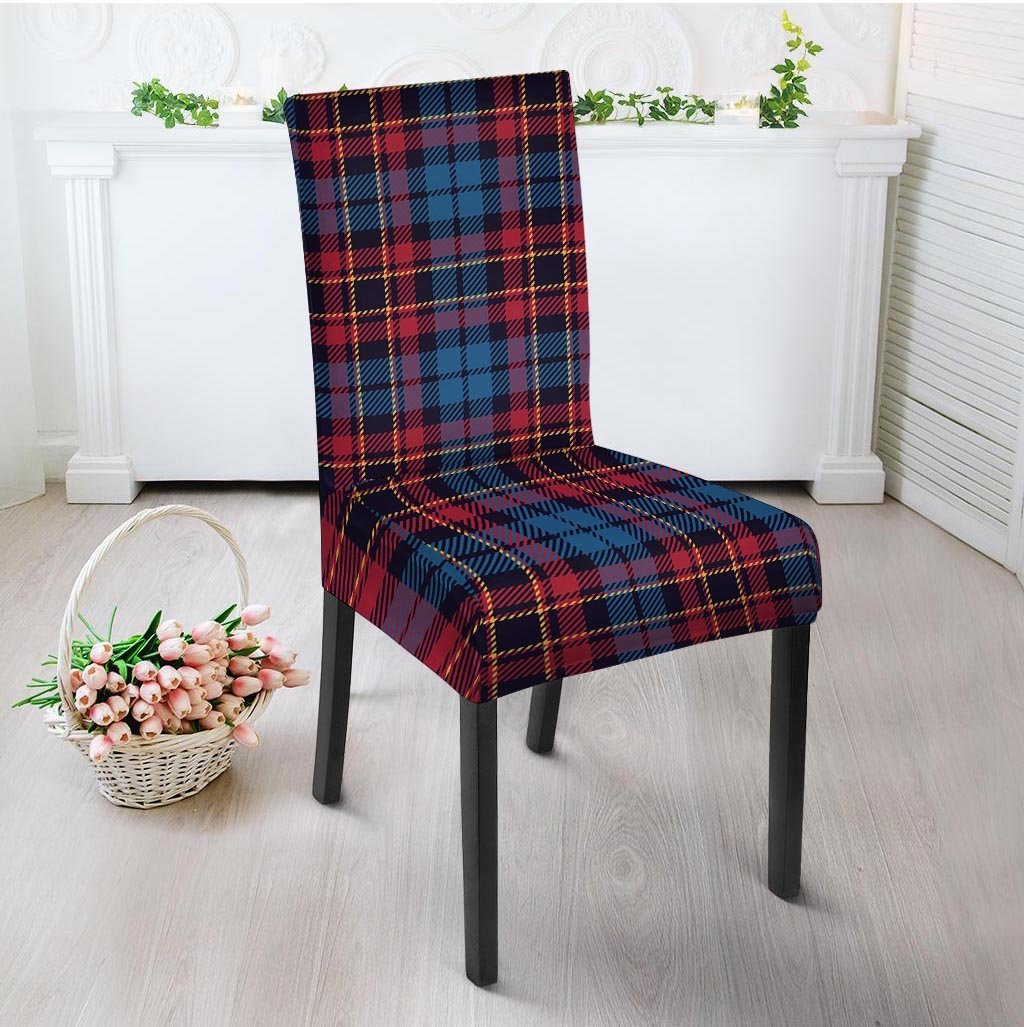 Tartan Red And Blue Plaid Chair Cover-grizzshop