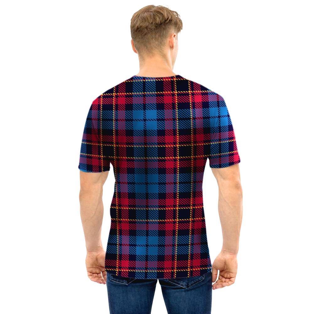 Tartan Red And Blue Plaid Men T Shirt-grizzshop