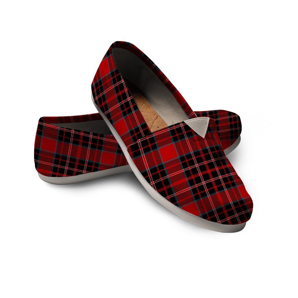 Tartan Red Plaid Canvas Shoes-grizzshop