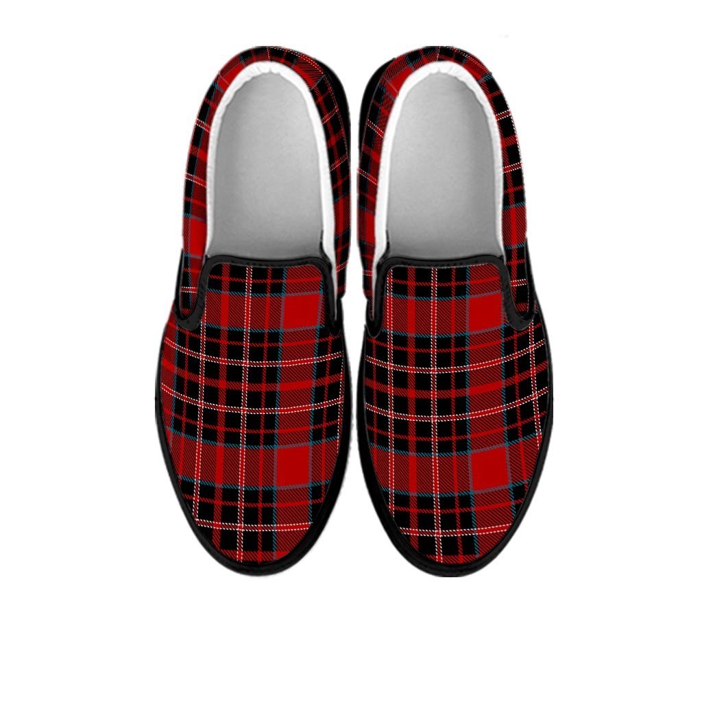Tartan Red Plaid Women's Slip On Sneakers-grizzshop