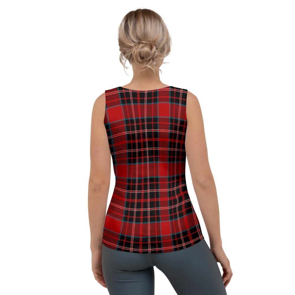 Tartan Red Plaid Women's Tank Top-grizzshop