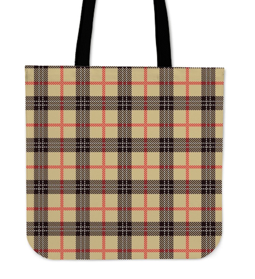 Tartan Scottish Beige Plaids Tote Bag-grizzshop
