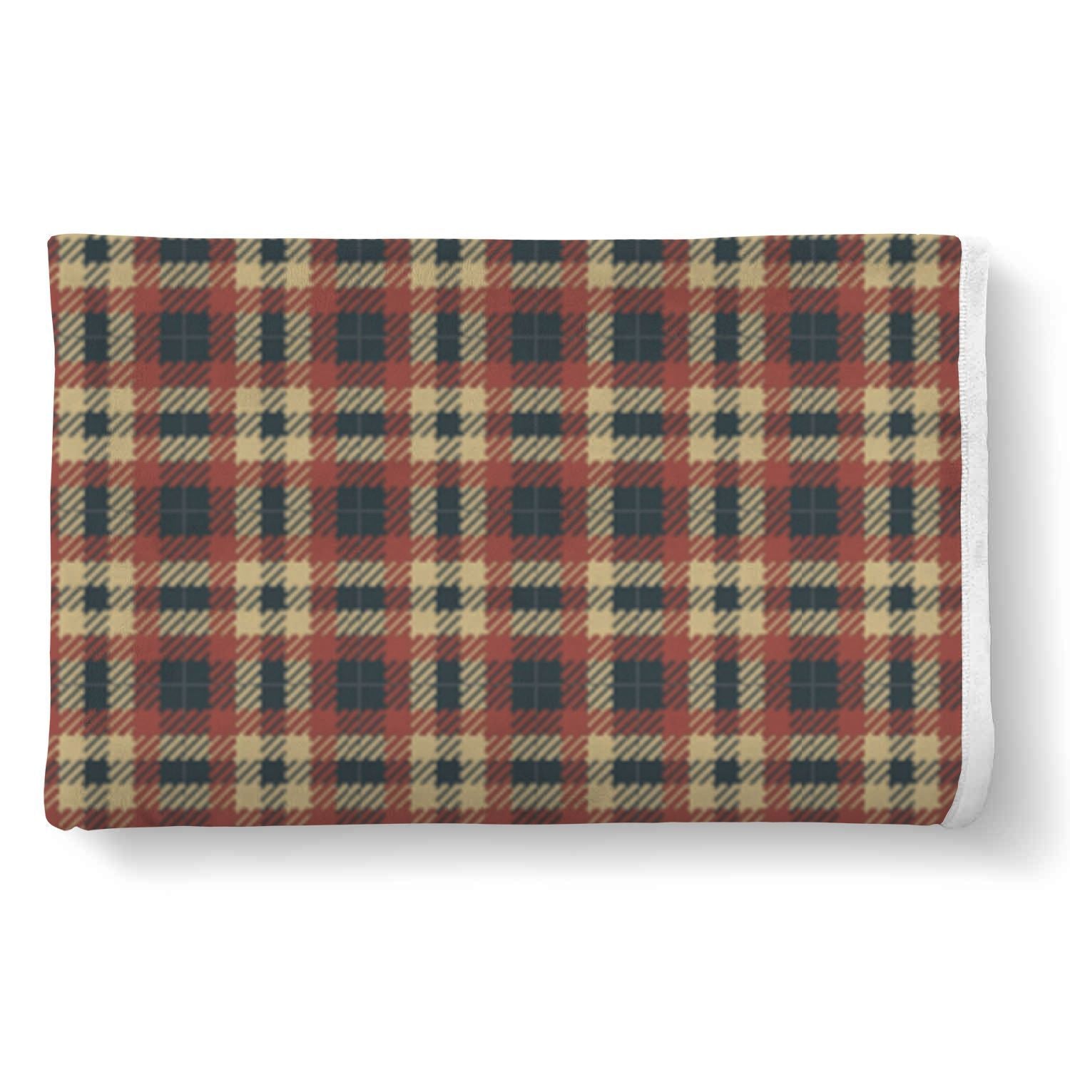 Tartan Scottish Blue Gold Red Plaid Throw Blanket-grizzshop
