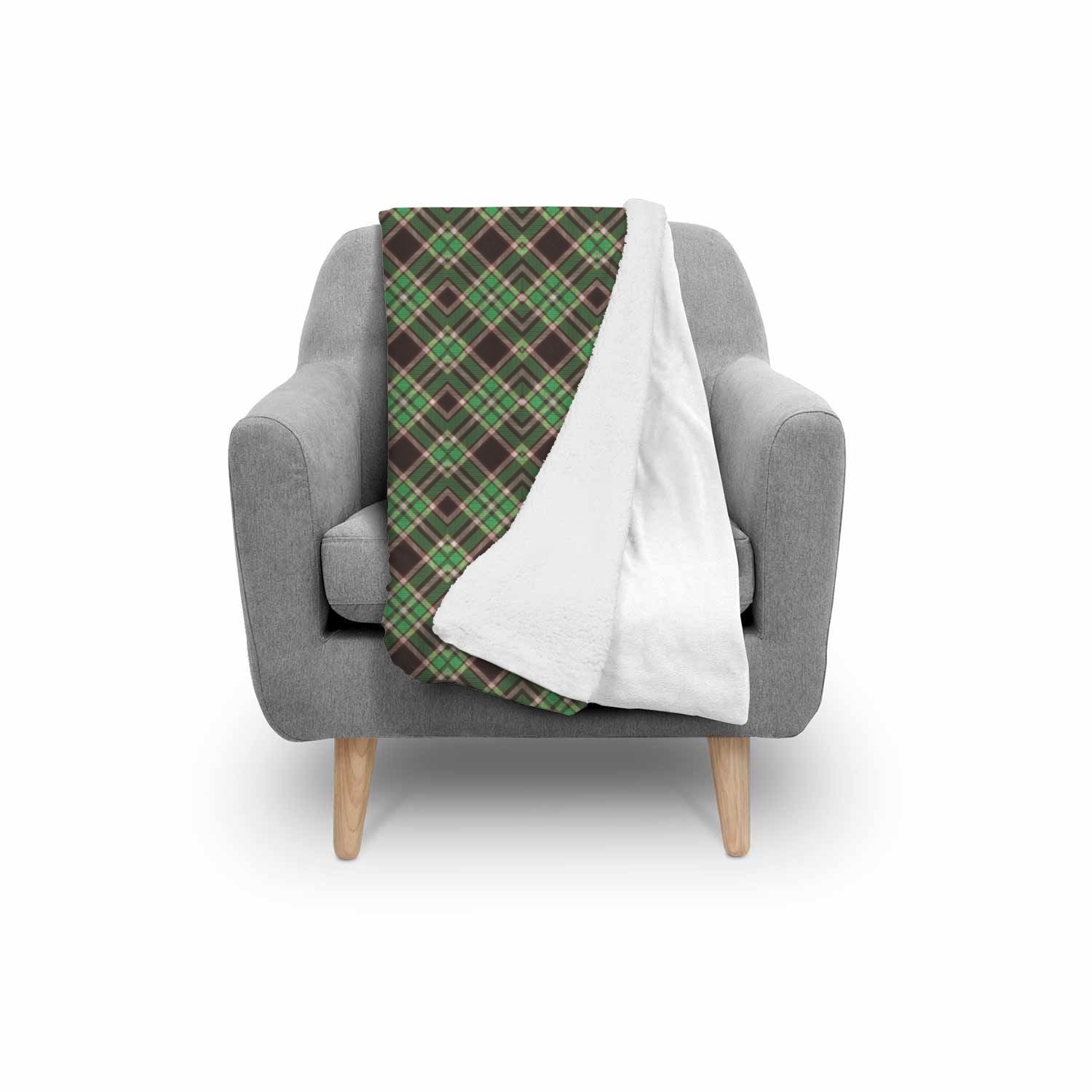 Tartan Scottish Brown Green Plaid Throw Blanket-grizzshop