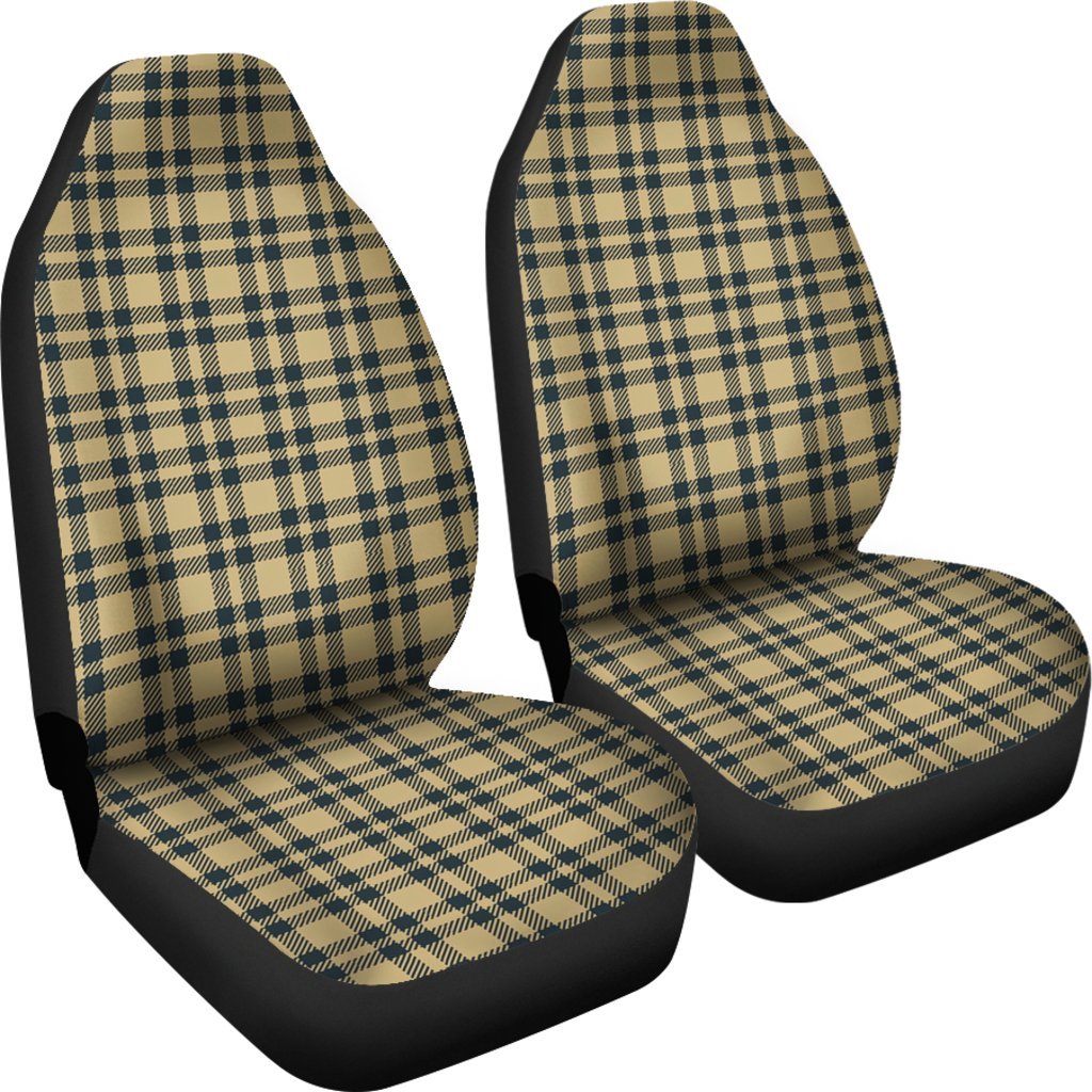 Tartan Scottish Gold Plaid Universal Fit Car Seat Cover-grizzshop