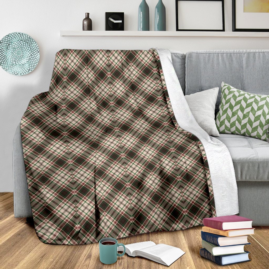 Tartan Scottish Green Beige Plaid Blanket-grizzshop