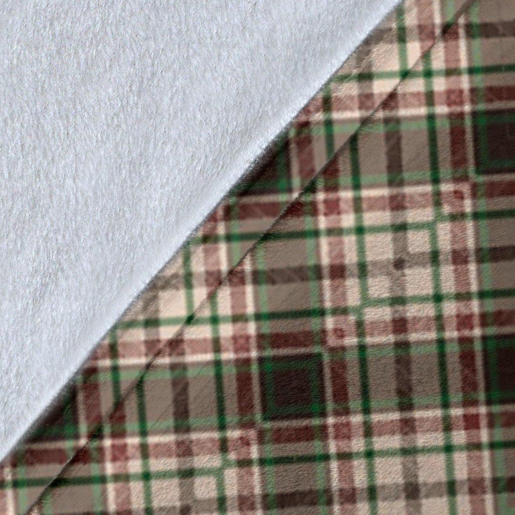 Tartan Scottish Green Beige Plaid Blanket-grizzshop
