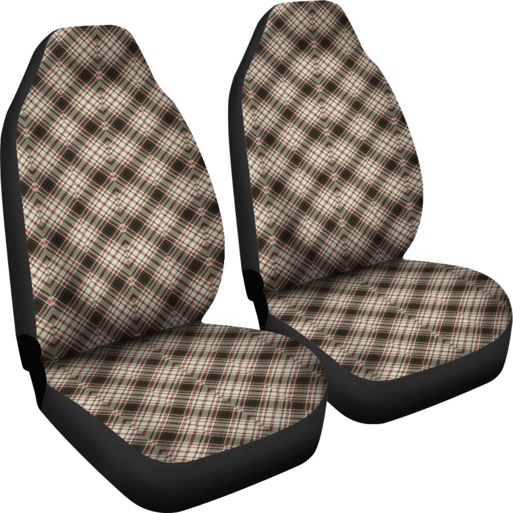 Tartan Scottish Green Beige Plaid Universal Fit Car Seat Cover-grizzshop