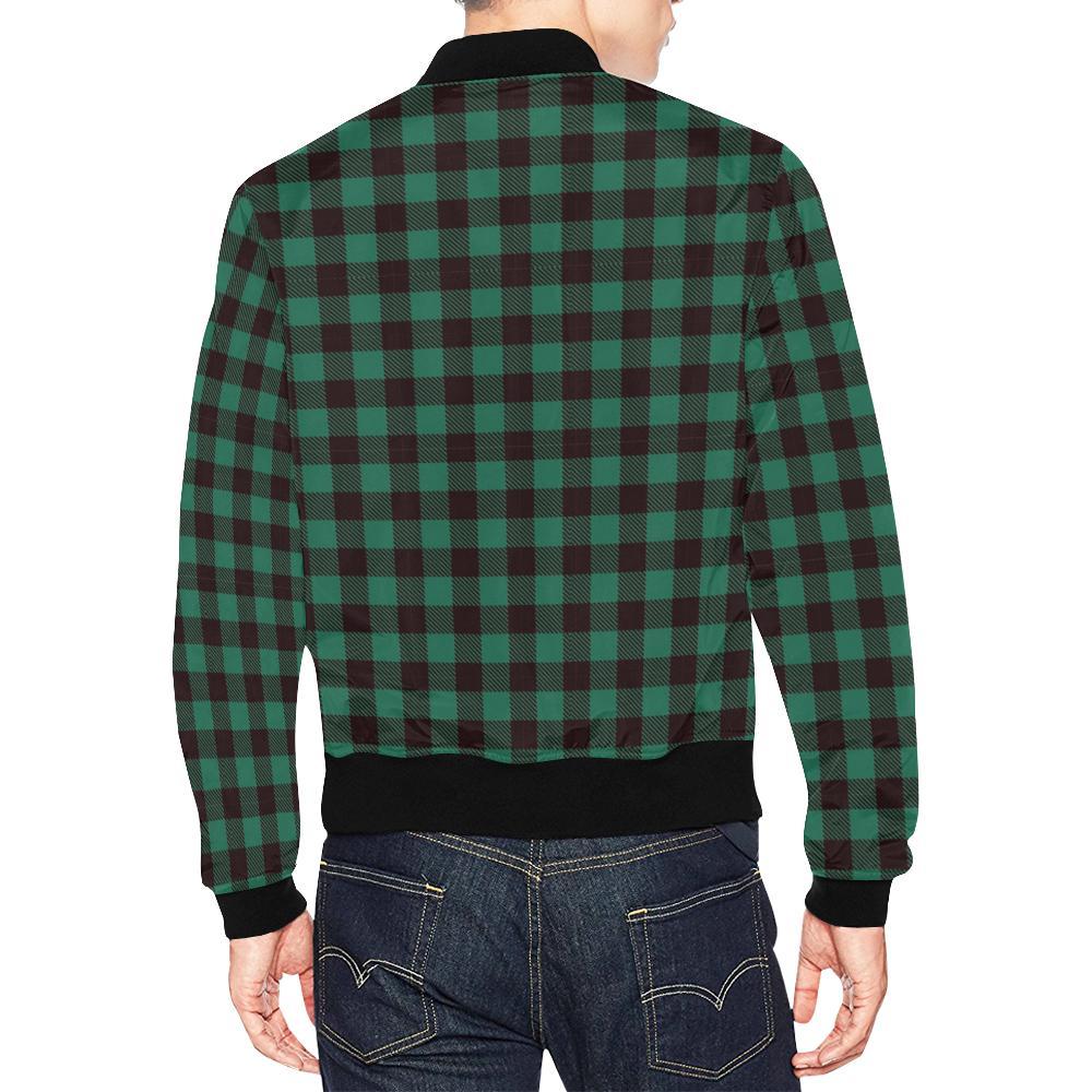 Tartan Scottish Green Plaids Men's Bomber Jacket-grizzshop
