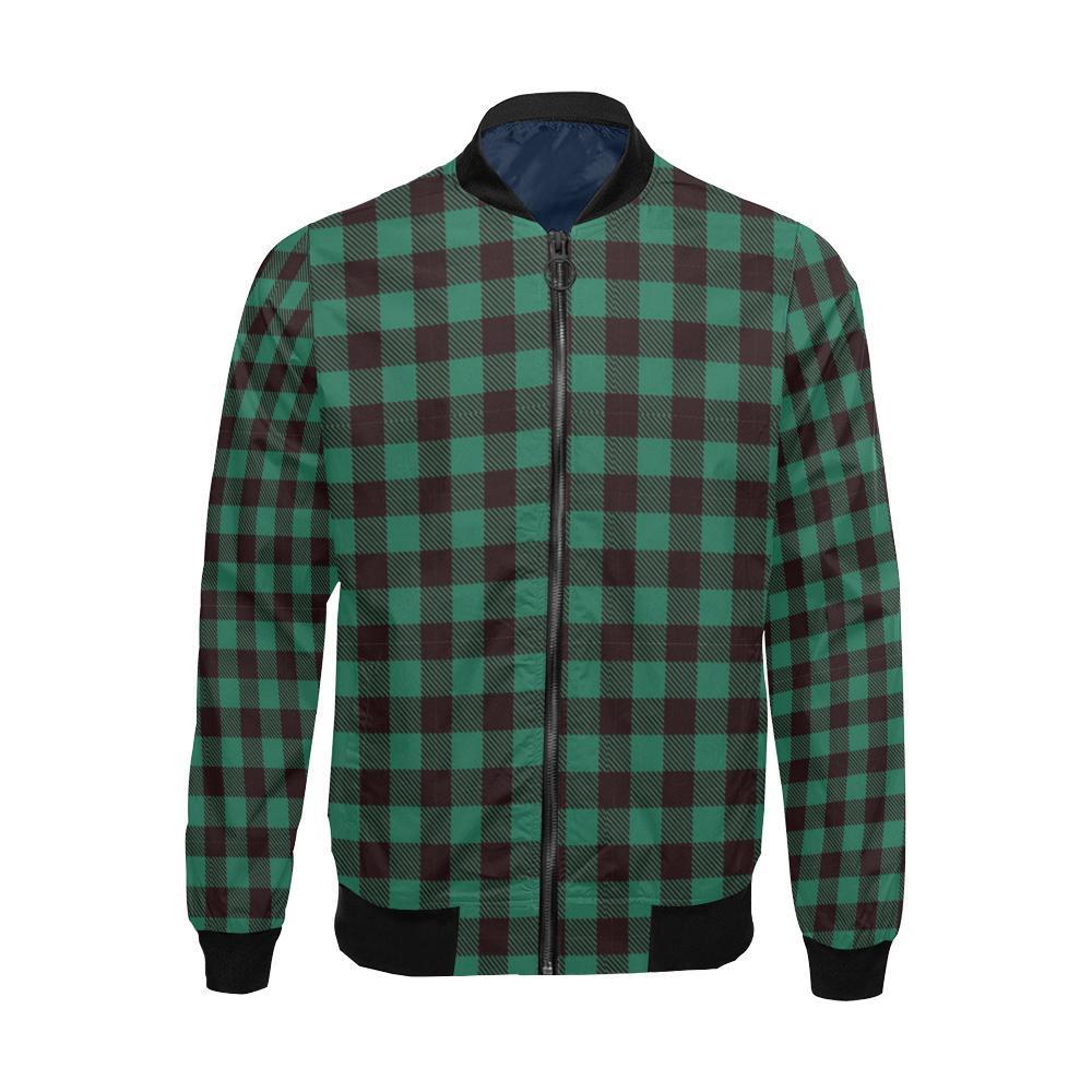 Tartan Scottish Green Plaids Men's Bomber Jacket-grizzshop
