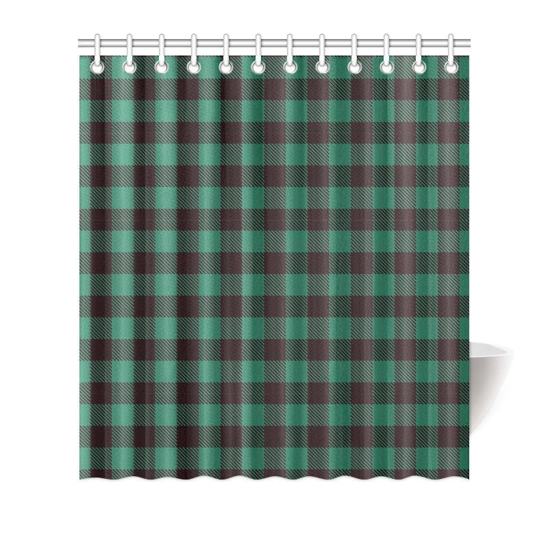 Tartan Scottish Green Plaids Print Bathroom Shower Curtain-grizzshop