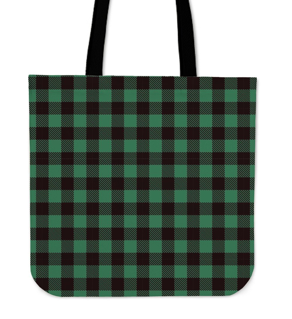 Tartan Scottish Green Plaids Tote Bag-grizzshop