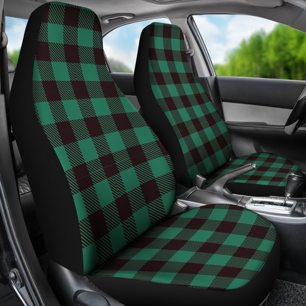 Tartan Scottish Green Plaids Universal Fit Car Seat Cover-grizzshop