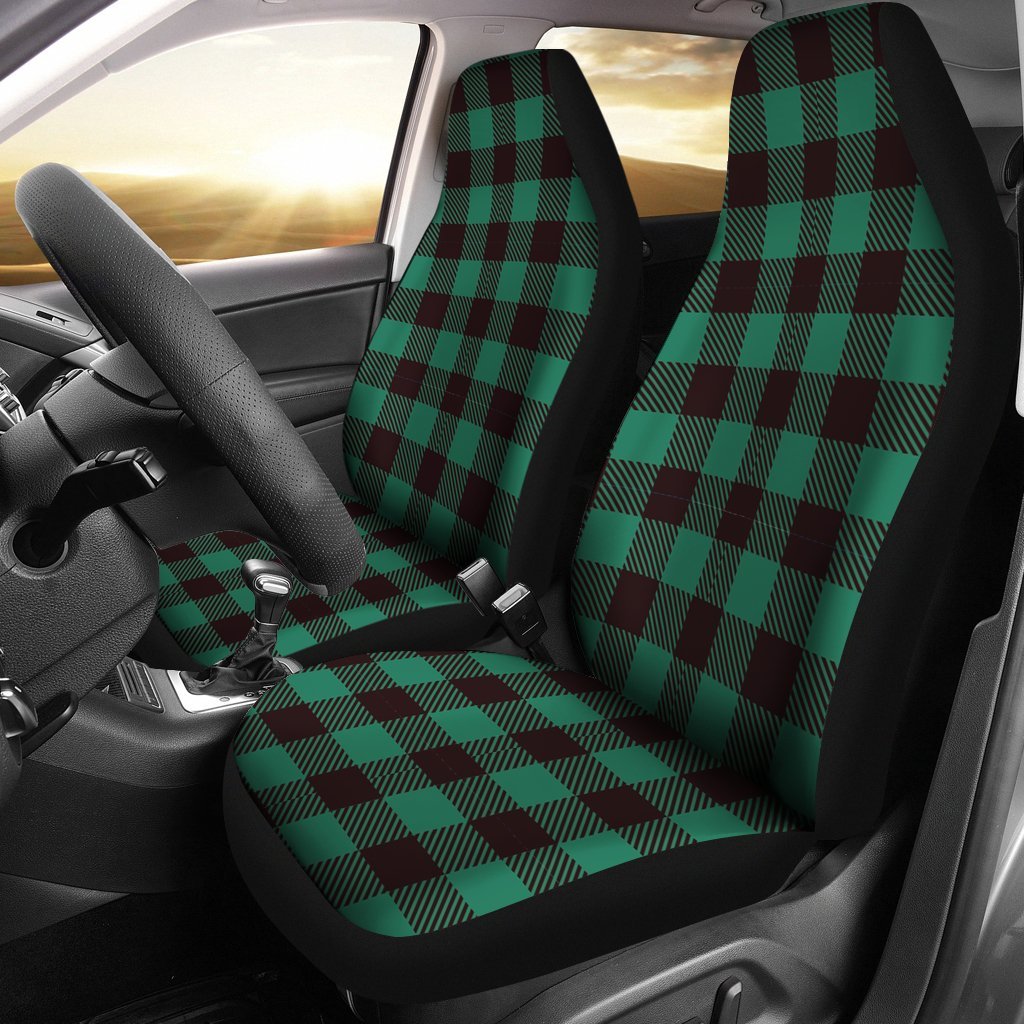 Tartan Scottish Green Plaids Universal Fit Car Seat Cover-grizzshop