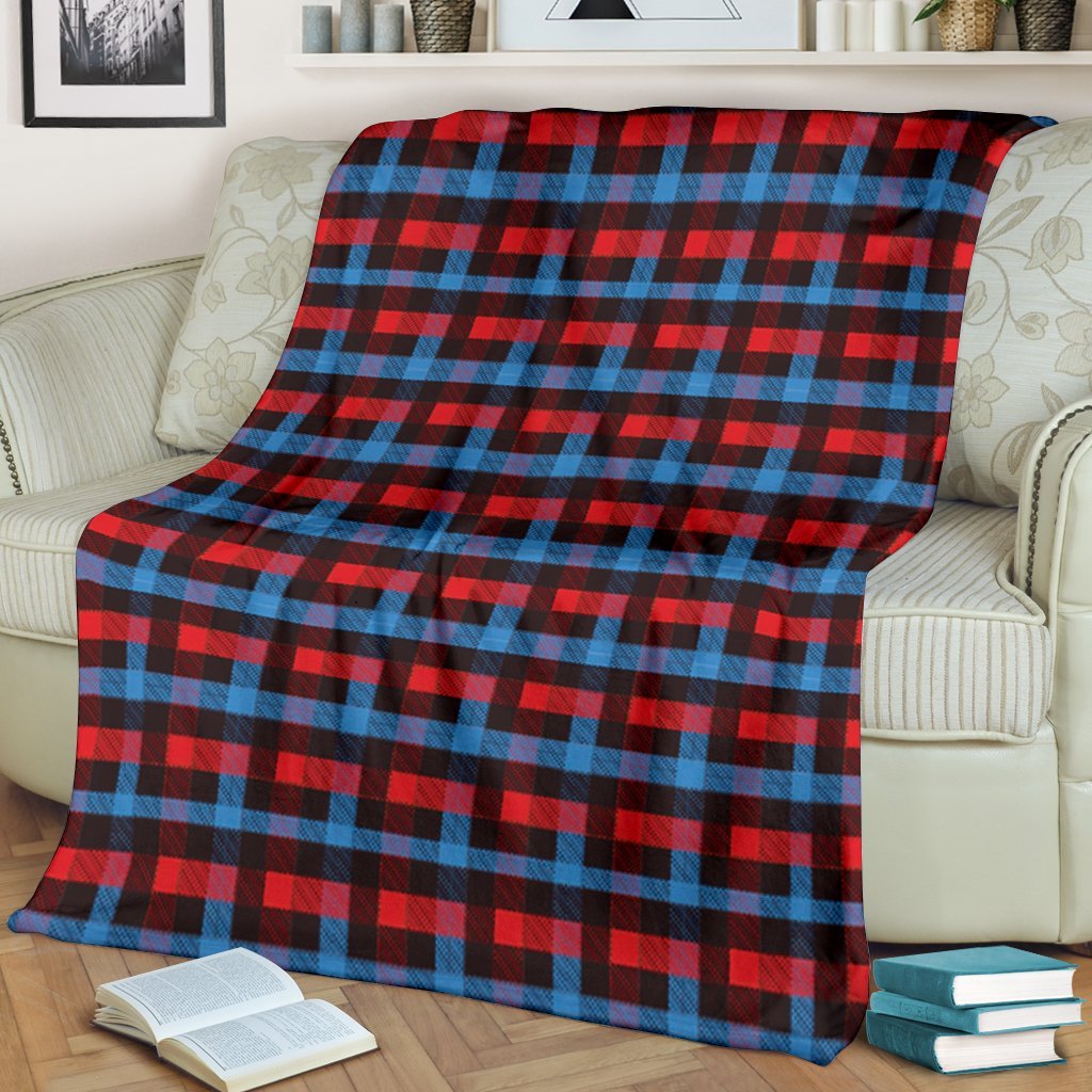 Tartan Scottish Red Blue Plaid Blanket-grizzshop