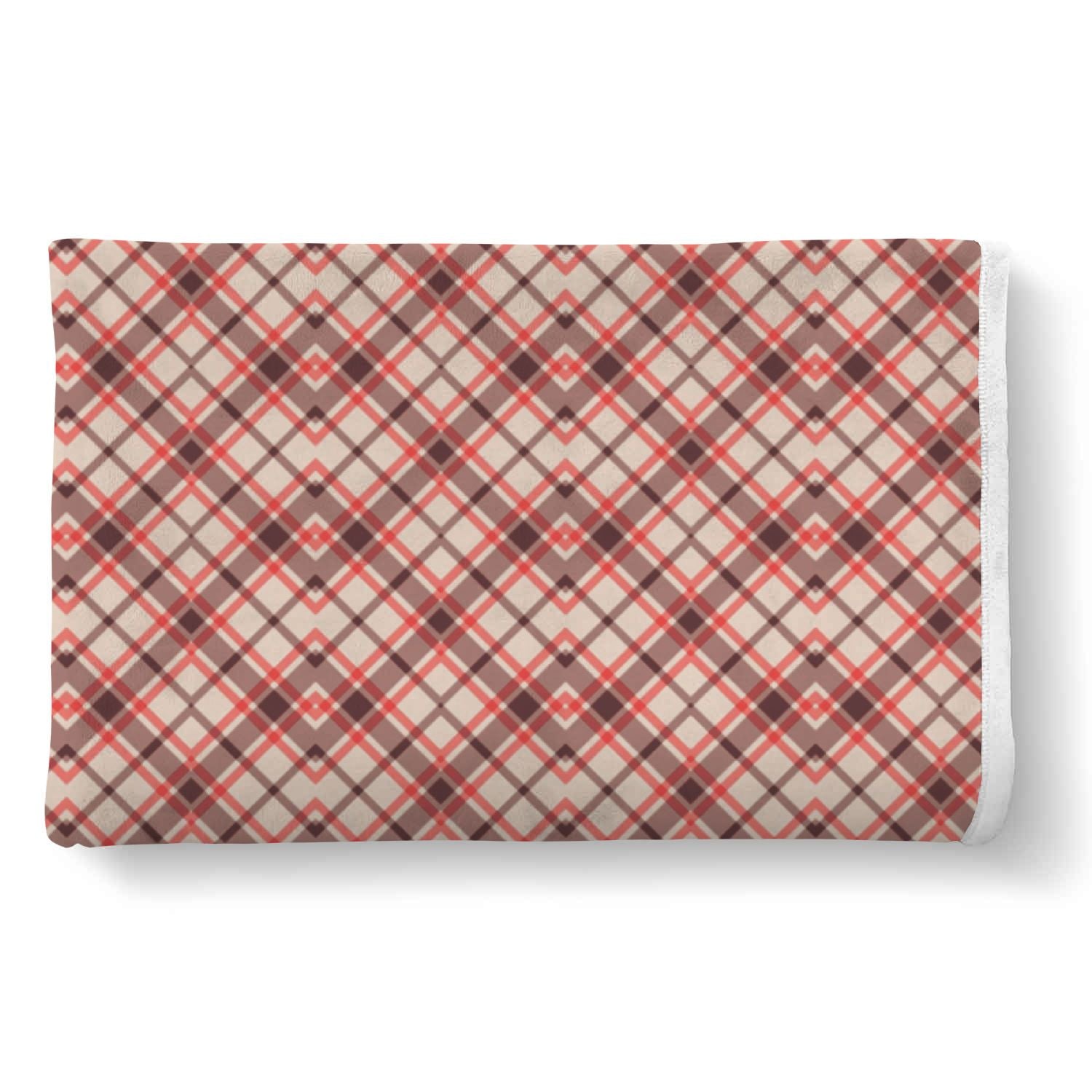 Tartan Scottish Red Brown Beige Plaid Throw Blanket-grizzshop