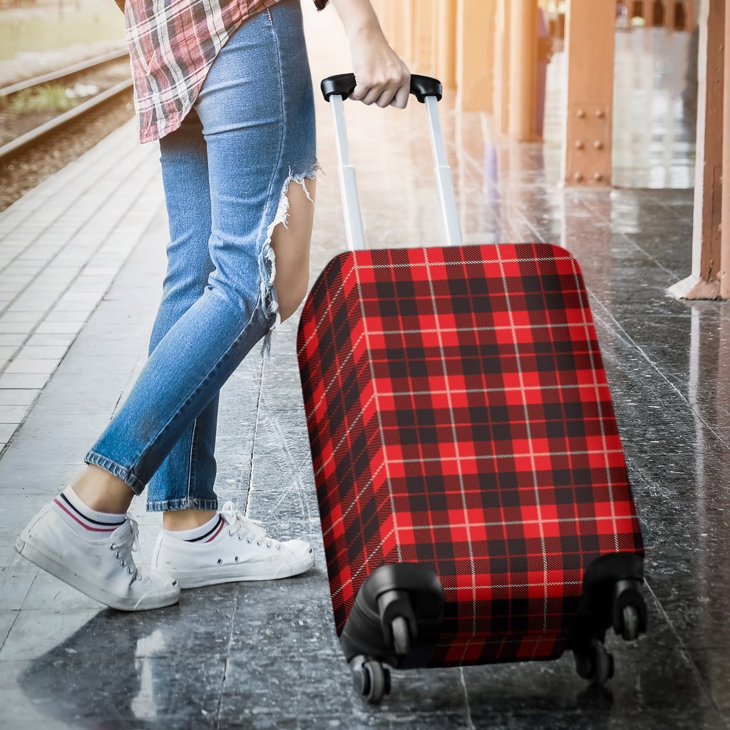 Tartan Scottish Royal Stewart Red Plaids Luggage Cover Protector-grizzshop