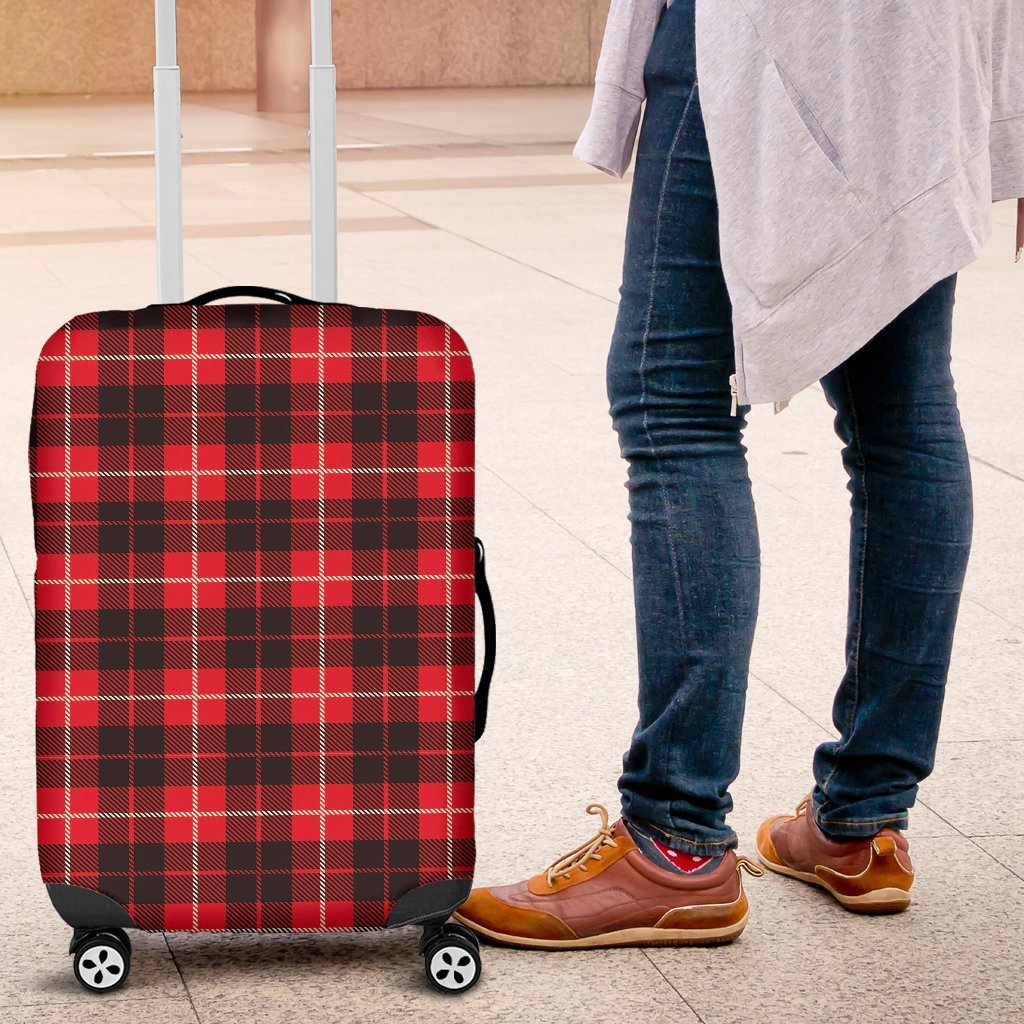 Tartan Scottish Royal Stewart Red Plaids Luggage Cover Protector-grizzshop