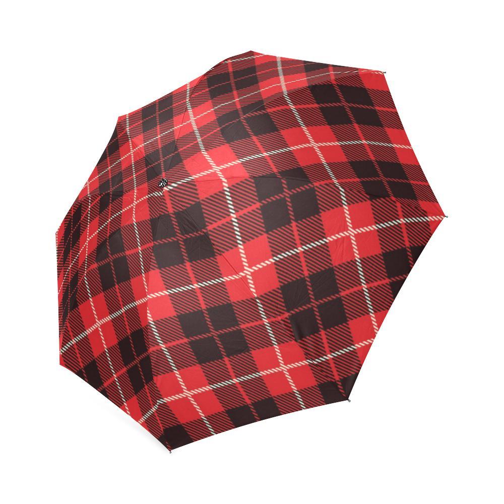 Tartan Scottish Royal Stewart Red Plaids Print Foldable Umbrella-grizzshop