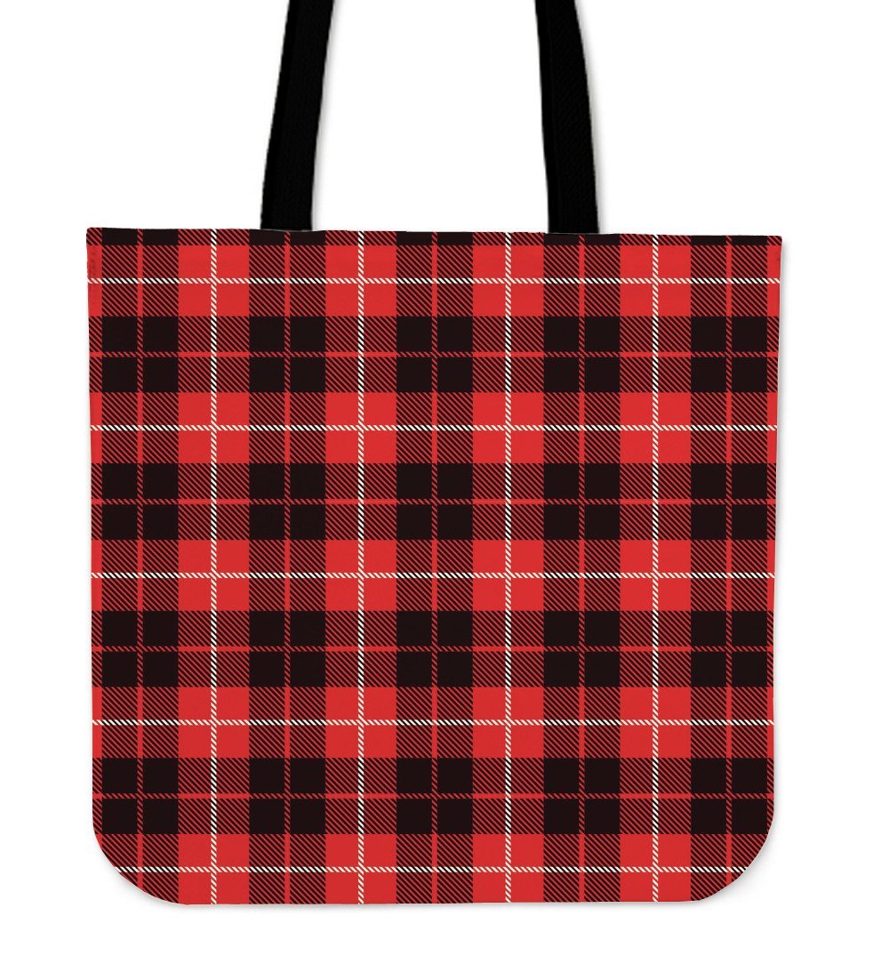 Tartan Scottish Royal Stewart Red Plaids Tote Bag-grizzshop