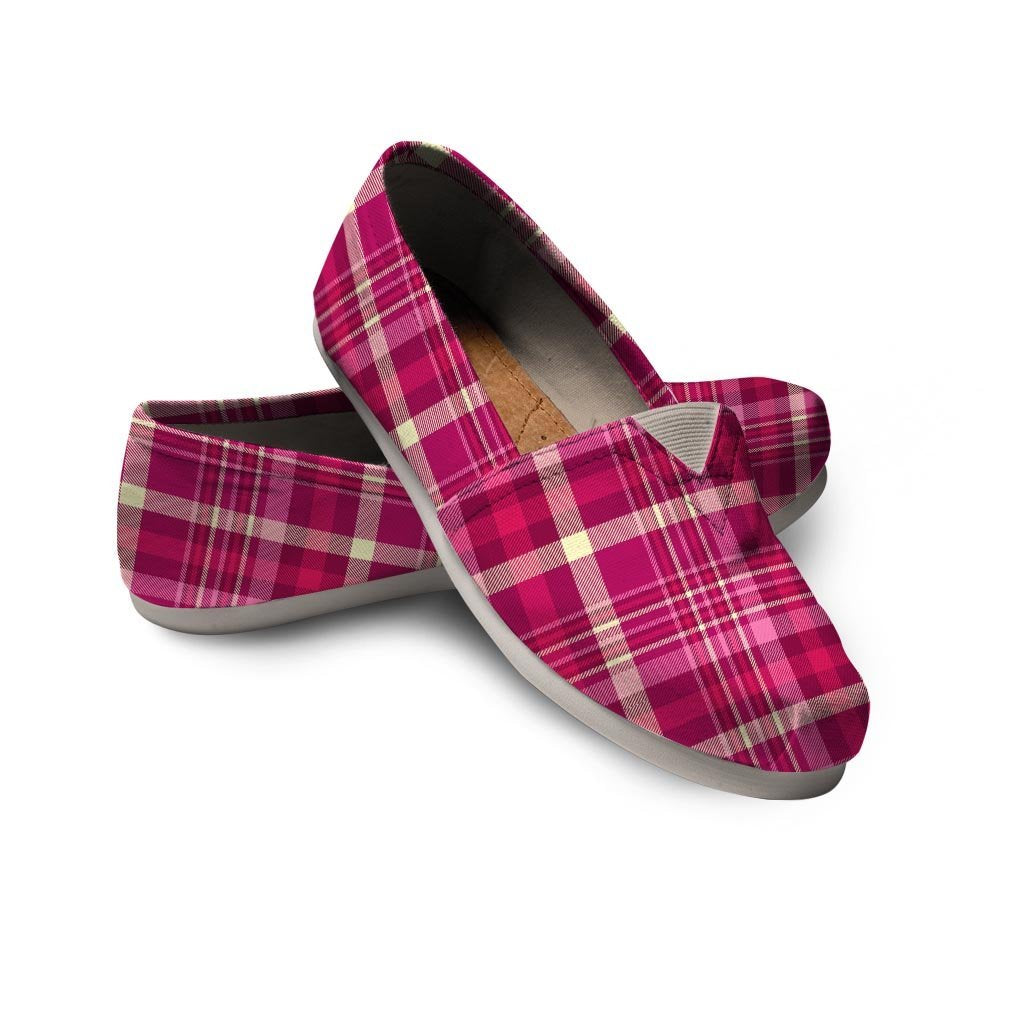 Tartan Pink Plaid Canvas Shoes-grizzshop