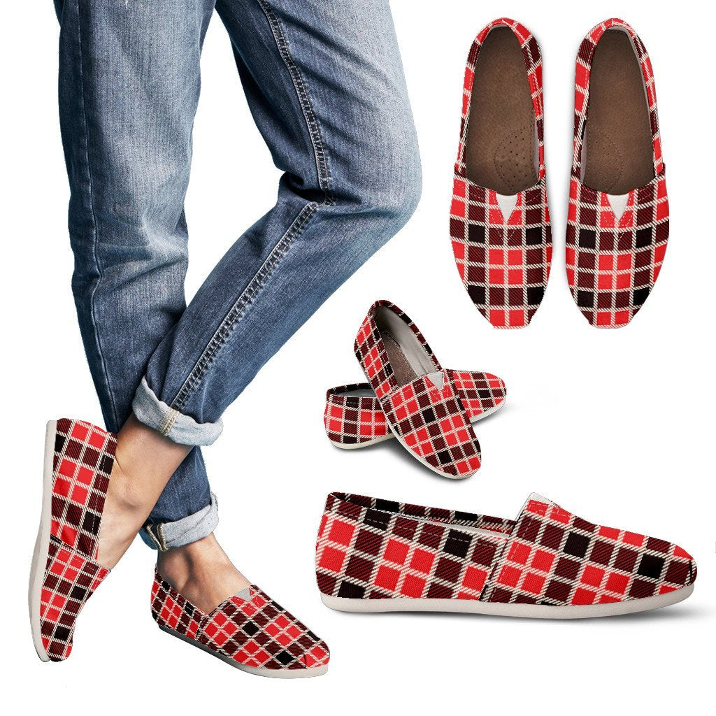 Tartan Red Plaid Scottish Royal Stewart Women's Casual Shoes-grizzshop