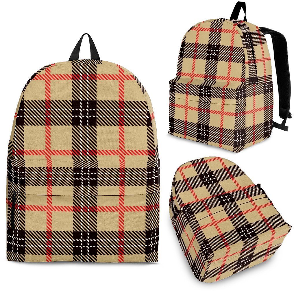 Tartan Scottish Beige Plaids Backpack-grizzshop