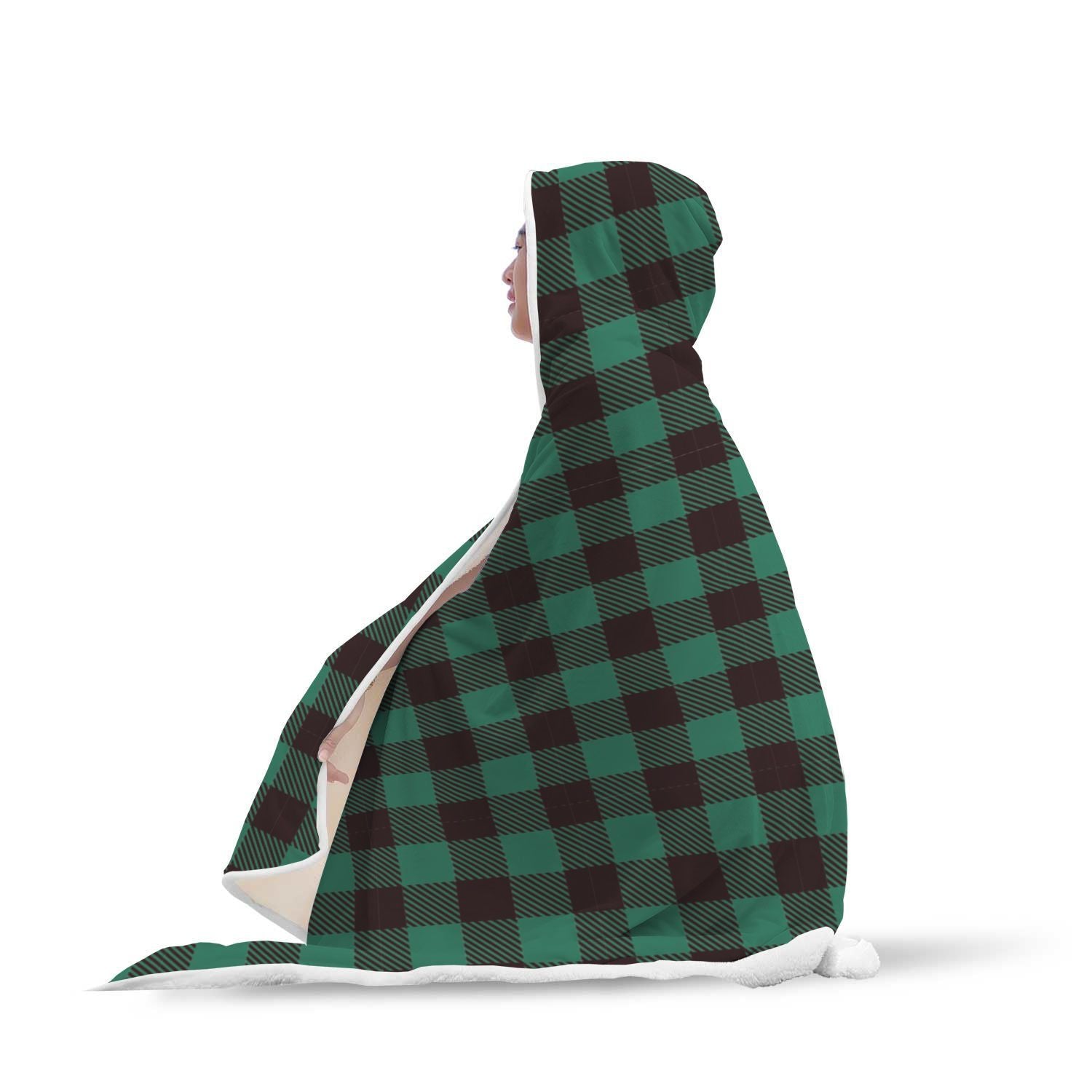 Tartan Scottish Green Plaids Hooded Blanket-grizzshop