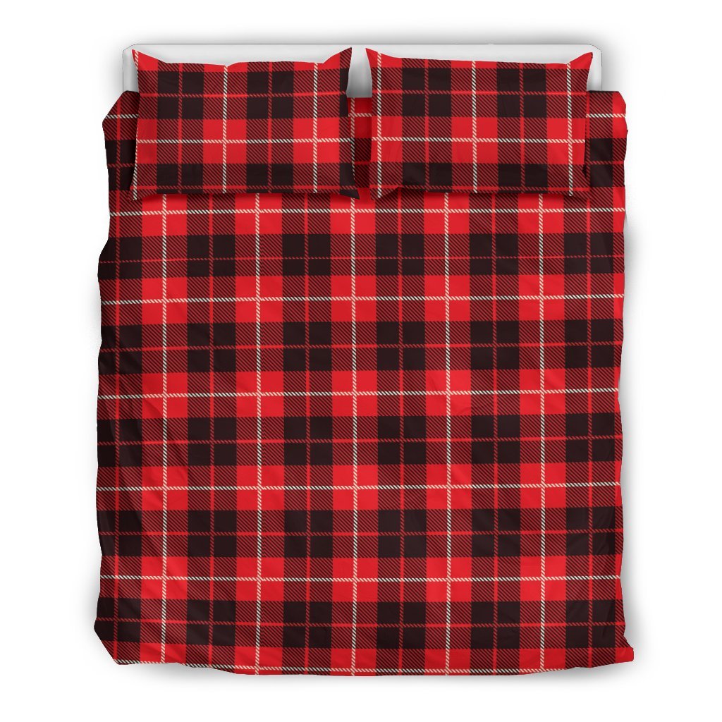 Tartan Scottish Royal Stewart Red Plaids Duvet Cover Bedding Set-grizzshop