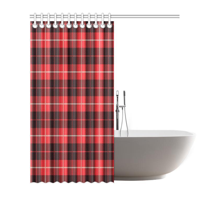 Tartan Scottish Royal Stewart Red Plaids Print Bathroom Shower Curtain-grizzshop
