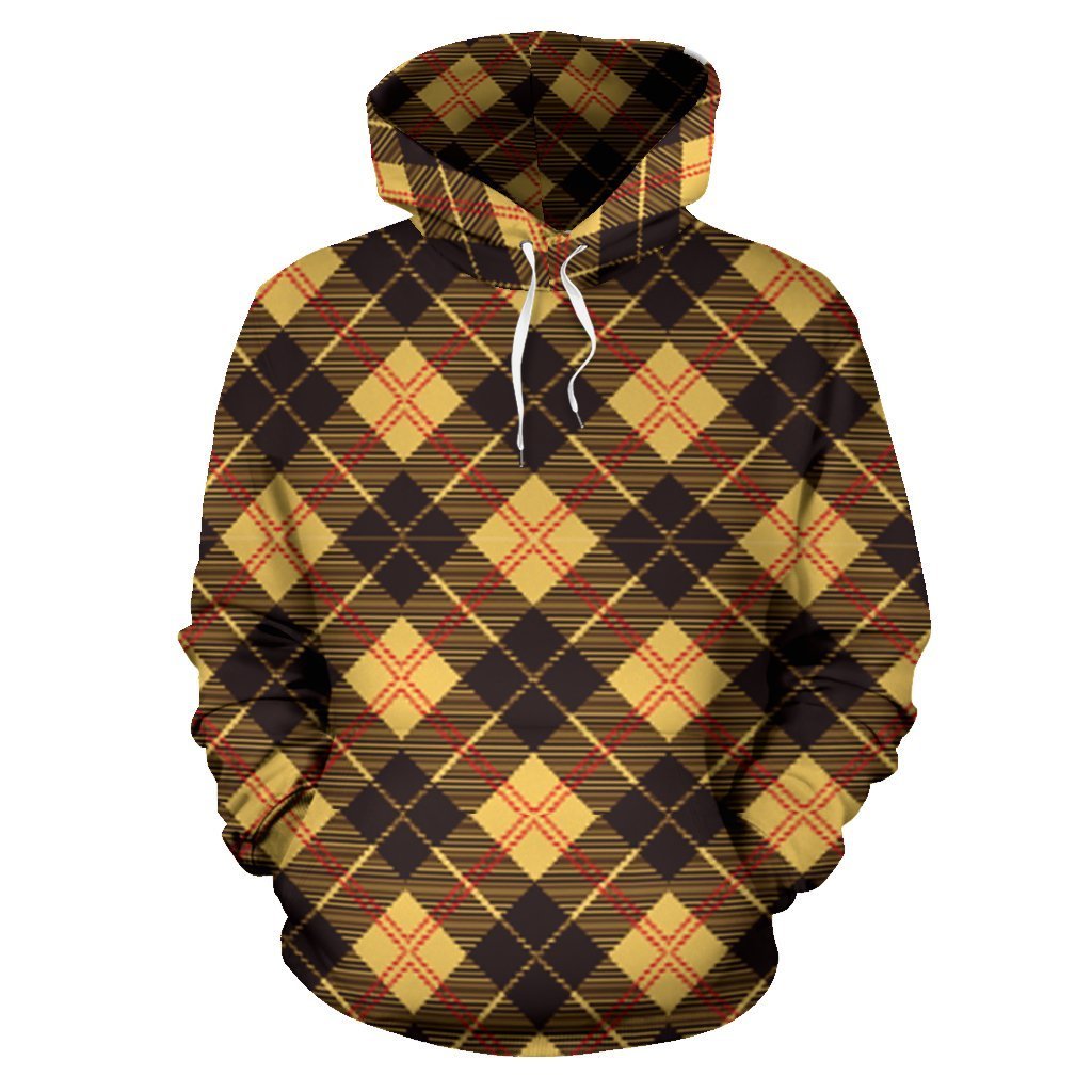 Tartan Scottish Yellow Plaid Women Men Pullover Hoodie-grizzshop