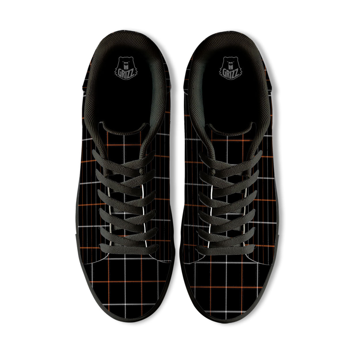 Tattersall Black Halloween Print Pattern Black Low Top Sneakers-grizzshop
