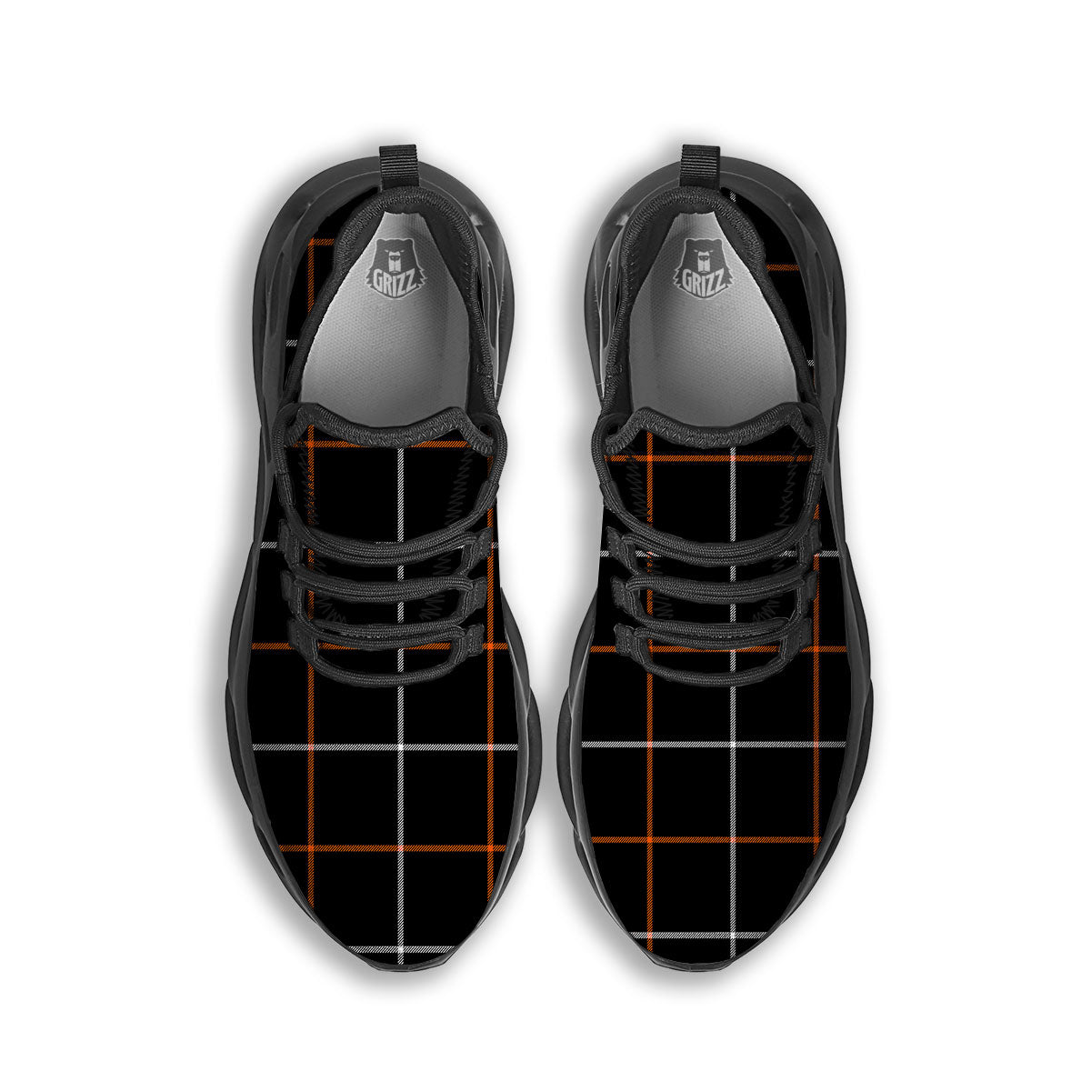 Tattersall Black Halloween Print Pattern Black Running Shoes-grizzshop
